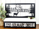Custom Family Name And Address Metal Sign, Family Last Name, Deer, Rustic, House Numbers, Metal Wall Art, Outdoor Sign, Custom Name, Laser Cut Metal Signs Custom Gift Ideas