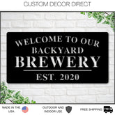Aeticon PrintPrint Welcome To Our Backyard Brewery Sign, Personalized Brewery Sign, Home Brewery Sign, Backyard Decor, Welcome Sign, Personalized Sign, Metal Laser Cut Metal Signs Custom Gift Ideas