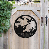 Duck Hunting Hunter Metal Sign Monogram, Custom Farm, Cabin, Lodge, Camp, Art Gift For Him, Metal Laser Cut Metal Signs Custom Gift Ideas