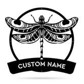 Dragonfly Monogram Cut Metal Sign Metal House Sign Decorations
