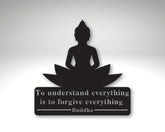 Personalized Sign Buddha Quotes Buddha Metal Sign Housewarming Gift Wedding Gift Indoor Outdoor Last Name Sign First Name Meditate Decorations