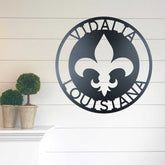 Personalized Fleur De Lis Ring Monogram Laser Cut Metal Sign Custom Fluer De Lis Accent Sign Decorations