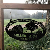 Personalized Metal Farm Sign Barn Dog Rooster Monogram Custom Outdoor Farmhouse Entry Road Front Gate Wall Decor Gift Decorations