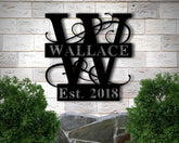 Personalized Family Name Metal Sign Metal Established Family Sign Housewarming Gift Door Hanger Wedding Gift Metal Monogram Sign Decorations