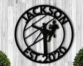 Personalized Lineman Gift, Front Door Wreath, Personalized Last Name Sign, Lineman Sign, Family Name Sign, Construction Lineman Sign, Laser Cut Metal Signs Custom Gift Ideas