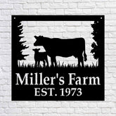 Metal Farm Sign , Custom Cow And Calf Sign Personalized Family Name Metal Sign Wedding Gift Personalized Gift Fathers Day Gift, Laser Cut Metal Signs Custom Gift Ideas