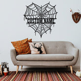 Personalized Halloween Heart Spider Web Metal Wall Custom Name Heart Sign Spider Web Monogram Fall Decor Gothic Decor Decorations