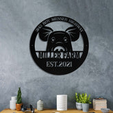 Personalized Metal Farm Sign Pig Monogram Custom Outdoor Farmhouse Front Gate Entry Road Wall Decor Art Gift Decorations