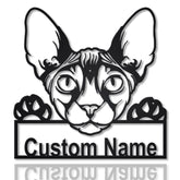 Personalized Donskoy Cat Metal Sign Art, Custom Donskoy Cat Metal Sign, Father's Day Gift, Pets Gift, Birthday Gift, Laser Cut Metal Signs Custom Gift Ideas
