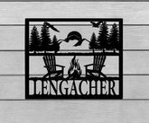 Campfire Monogram Housewarming Gift Personalized Metal Sign Custom Metal Sign Decorations