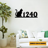 Personalized Address Cat Metal Sign, Custom Pet Housewarming Metal Art, Metal Laser Cut Metal Signs Custom Gift Ideas