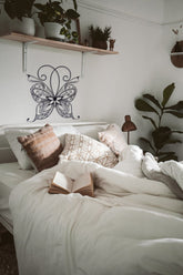 Butterfly and Mandala Above Bed Decor Metal Wall Hanging Metal Sign Butterfly Wall Art Butterfly Room Decor Decorations