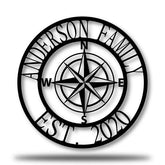 Compass Monogram Customized Metal Signs Custom Metal Sign Custom Signs Metal Sign Decorations