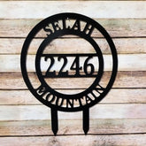 Address Yard Sign W, Stakes, Personalized Address Garden Decor, Metal Acm Customized Sign, Housewarming, Birthday Gift Idea, Laser Cut Metal Signs Custom Gift Ideas