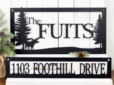 Custom Family Name And Address Metal Signs Black Moose Outdoor Sign Custom Sign Address Sign Name Sign Decorations