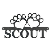 Paw Print Monogram Customized Metal Signs, Custom Metal Sign, Custom Signs, Metal Sign, Metal Laser Cut Metal Signs Custom Gift Ideas