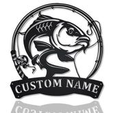 Personalized Carp Fishing Fish Pole Metal Sign Art, Custom Carp Fishing Metal Sign, Carp Fishing Gift, Decor Decoration, Birthday Gift, Laser Cut Metal Signs Custom Gift Ideas