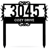 Lawn Address Monogram Cut Metal Sign Metal House Sign Decorations