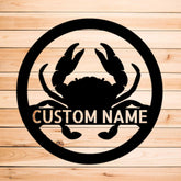 Crab Monogram Indoor Outdoor Steel Sign Father's Day Dad Husband Son Brother Housewarming Beach Vacation Houseman Cave Garage Decorations