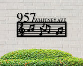 Metal House Numbers Address Sign House Number Plaque Metal Address Numbers Music Sign Front Porch Decor Porch Signs Metal Signs Decorations