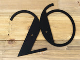 Art Deco Modern House Number Metal Sign Address Plaque Address Sign House Numbers Outdoor Sign 2 Digit In Matte Black Is Shown Decorations