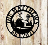 Metal Farm House Sign Steel Barn Sign Outdoor Monogram Farm Sign Farm Decor Decorations