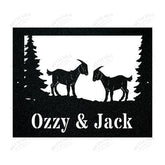 Twin Goat Farm Sign Cut Metal Sign Metal House Sign Decorations