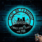 Custom Cats Monogram Metal Wall Art Led Lights, Personalized Couple Metal Name Sign, I Would Spend All 9 Lives With You Metal Wall Decor