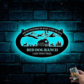 Custom Farmhouse Metal Wall Art Led Lights, Personalized Animals Barn Metal Sign, Metal Farm Truck Name Sign, Mountain Barn Ranch Metal Sign