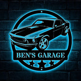 Personalized Classic Car Metal Sign Led Light, Car Sign, Car Name Sign, Muscle Car Wall Art, Garage Sign, Man Cave Sign, Gift For Dad, Workshop Sign