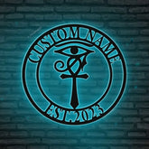 Ankh Eye Of Horus Metal Wall Art Led Light, Eye Of Horus Art, Eye Of Horus Sign, Ankh Cross Sign, Egyptian Wall Art, Metal Eye Decor, Metal Wall Decor