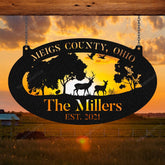 Personalized Deer Turkey Hunting Hunter Metal Sign Monogram Custom Outdoor Cabin Lodge Camp Wall Decor Art Gift For Him Decorations