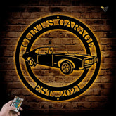 Personalized 1968 Classic Car Metal Sign With Led Lights, Metal Wall Art, Metal House Sign