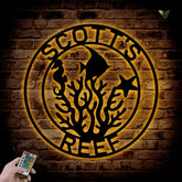 Custom Reef Metal Wall Art With Led Lights, Coral Reef Sign, Home Aquarium Sign, Aquarium Decor, Aquarium Business Sign, Fish Store Sign