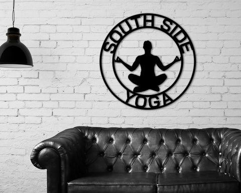 Custom Yoga Metal Sign, Personalized Yoga Sign, Yoga Studio Decor, Gift For Yogi, Yoga Room Name Sign, Mothers Day Gift, Gift For Her Laser Cut Metal Signs Custom Gift Ideas