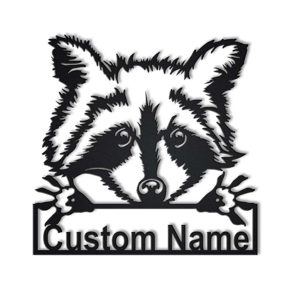 Personalized Raccoon Metal Sign Art V2, Custom Raccoon Metal Sign, Animal Funny, Father's Day Gift, Pets Gift Laser Cut Metal Signs Custom Gift Ideas