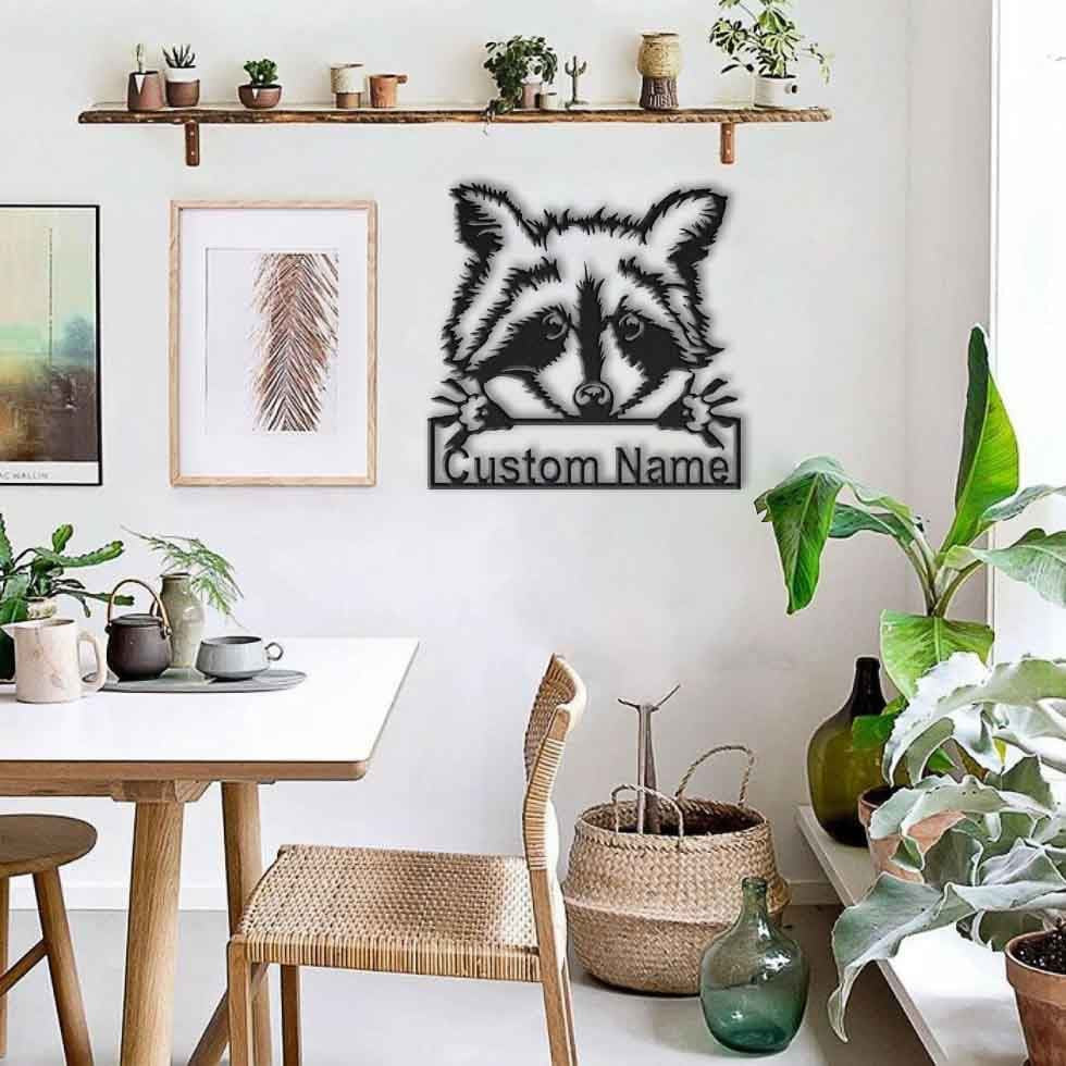 Personalized Raccoon Metal Sign Art V2, Custom Raccoon Metal Sign, Animal Funny, Father's Day Gift, Pets Gift Laser Cut Metal Signs Custom Gift Ideas