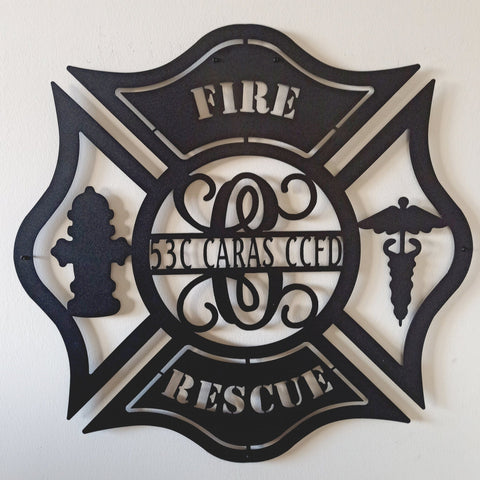 Custom Maltese Cross Sign, Firefighter Sign, Monogram Maltese Cross Sign, Personalized Metal Maltese Cross Sign Laser Cut Metal Signs Custom Gift Ideas
