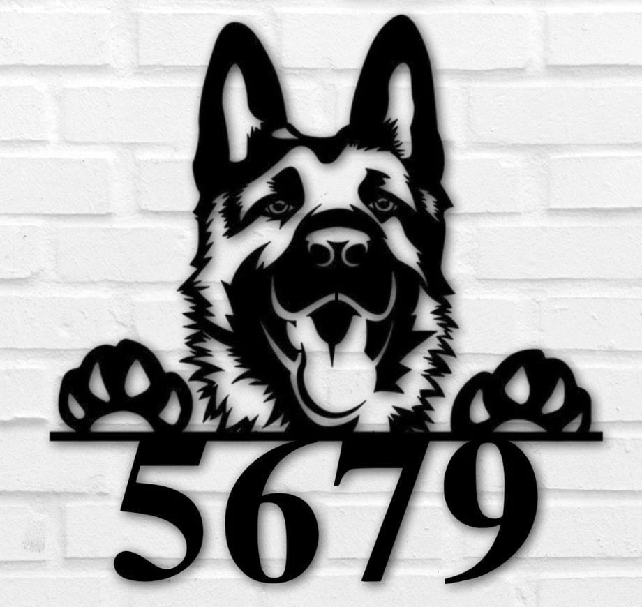 Custom German Shepherd Dog Metal Sign, Personalized Dog Name Sign, Dog Metal Wall Art, Custom Dog Decor, Dog Address Sign, Pet Name Sign, Dog House Sign Laser Cut Metal Signs Custom Gift Ideas