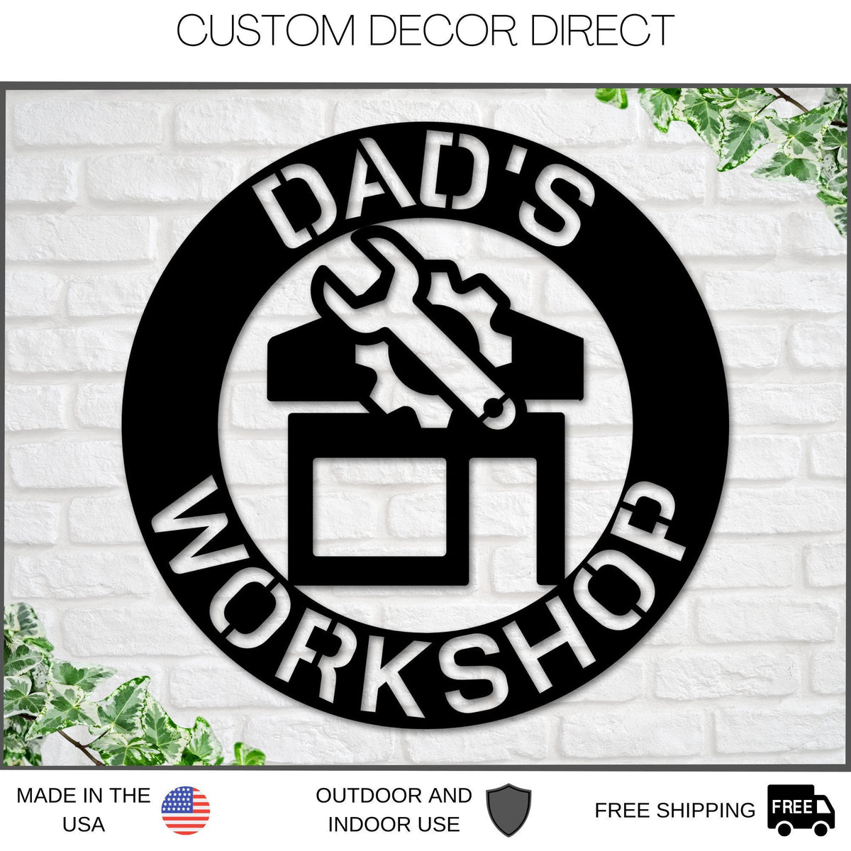 Personalized Fathers Day Gift, Sign For Dad, Dads Workshop, Dads Garage Sign, Fathers Day Gift, Metal Sign, Gift For Husband, Daddy Daughter Laser Cut Metal Signs Custom Gift Ideas