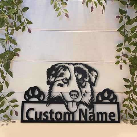 Personalized Australian Shepherd Dog Metal Sign Art, Custom Australian Shepherd Dog Metal Sign, Dog Gift, Birthday Gift, Animal Funny Laser Cut Metal Signs Custom Gift Ideas