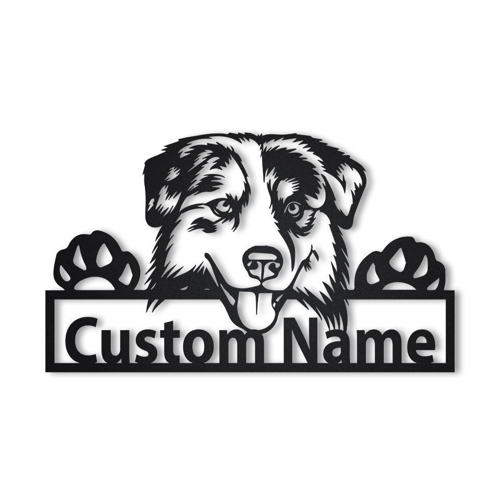 Personalized Australian Shepherd Dog Metal Sign Art, Custom Australian Shepherd Dog Metal Sign, Dog Gift, Birthday Gift, Animal Funny Laser Cut Metal Signs Custom Gift Ideas