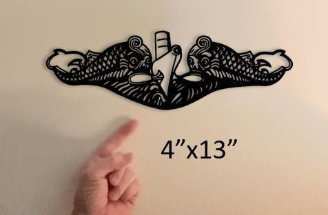 Us Navy Submarine Dolphins Submarine Service Pin Metal Sign, Cut Metal Sign Wall Decor Laser Cut Metal Signs Custom Gift Ideas