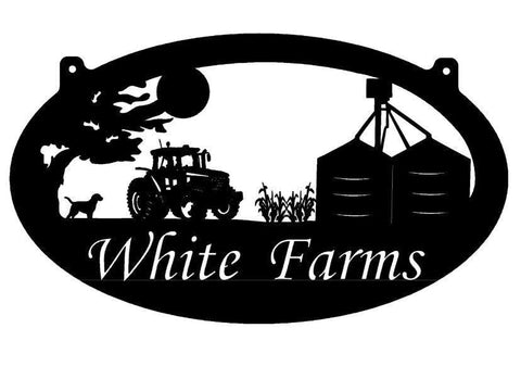 Farm Sign, Grain Bin Sign ,3ft Farm Sign Grain Bin Tractor Corn Stalks, Metal Wall Art, Metal House Sign Laser Cut Metal Signs Custom Gift Ideas