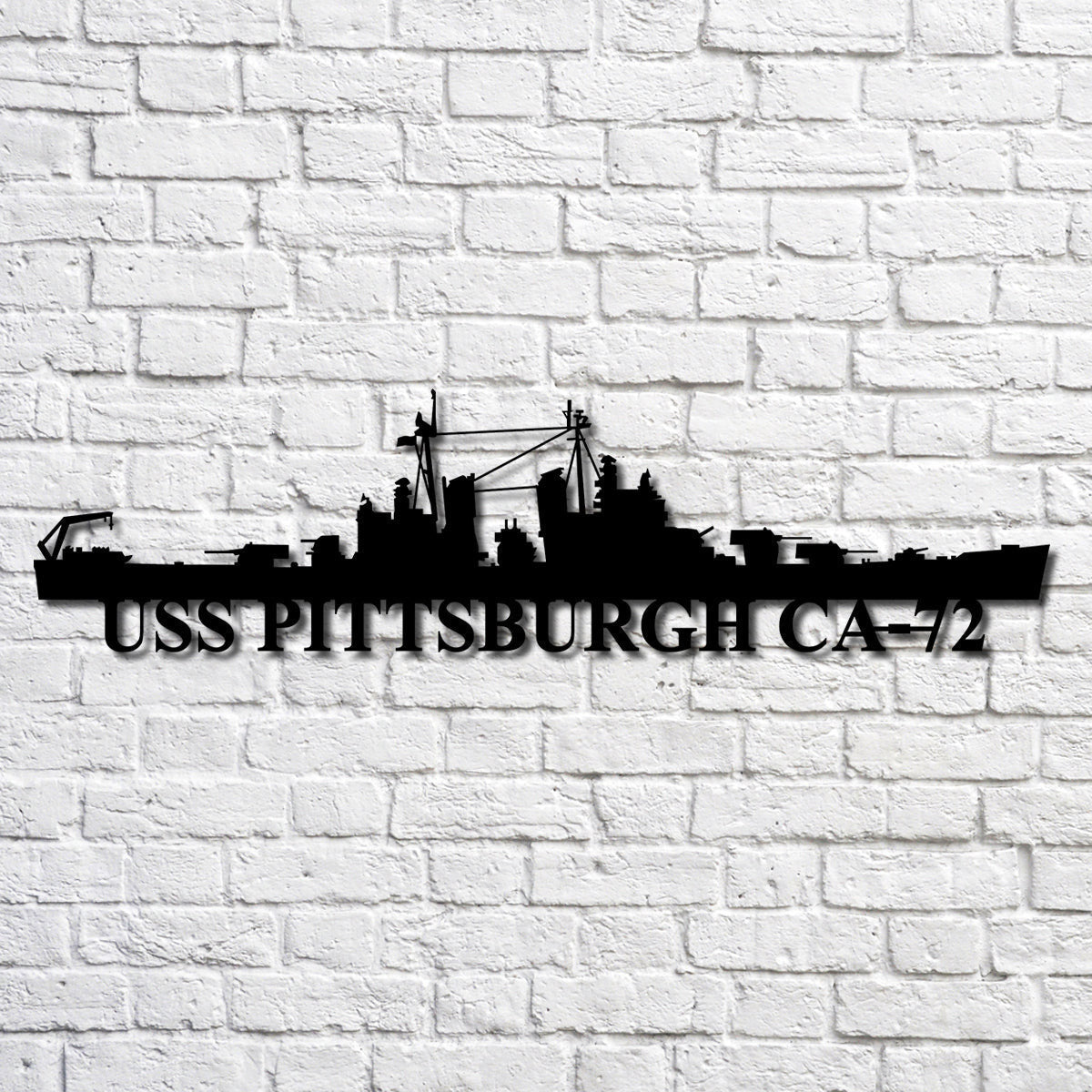 Uss Pittsburgh Ca72 Navy Ship Metal Art, Gift For Navy Veteran, Navy Ships Silhouette Metal Art, Navy Home Decor Laser Cut Metal Signs Custom Gift Ideas