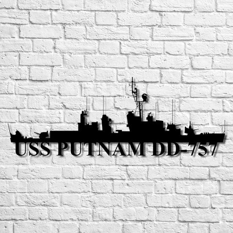 Uss Putnam Dd757 Navy Ship Metal Art, Gift For Navy Veteran, Navy Ships Silhouette Metal Art, Navy Home Decor Laser Cut Metal Signs Custom Gift Ideas