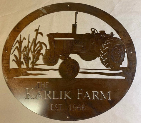 Metal 4020 Farm Sign ,corn Stalks 4020 John Deere Tractor Sign Customized, Metal Wall Art, Metal House Sign Laser Cut Metal Signs Custom Gift Ideas