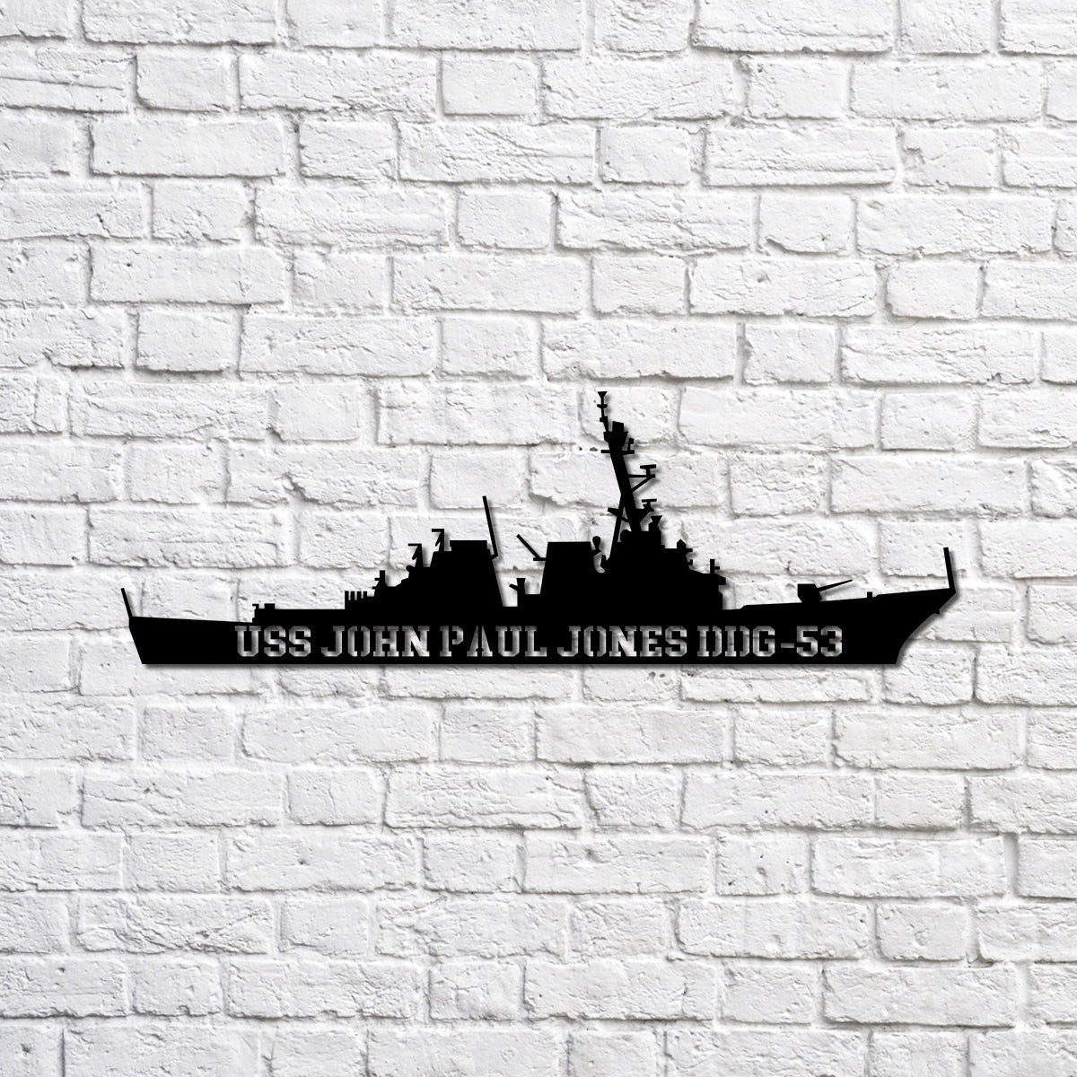 Uss John Paul Jones Ddg53 Navy Ship Metal Sign, Memory Wall Metal Sign Gift For Navy Veteran, Navy Ships Silhouette Metal Sign Laser Cut Metal Signs Custom Gift Ideas