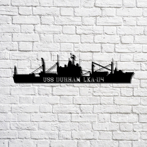 Uss Durham (lka114) Navy Ship Metal Art, Custom Us Navy Ship Cut Metal Sign, Gift For Navy Veteran, Navy Ships Silhouette Metal Art, Navy Home Decor Laser Cut Metal Signs Custom Gift Ideas