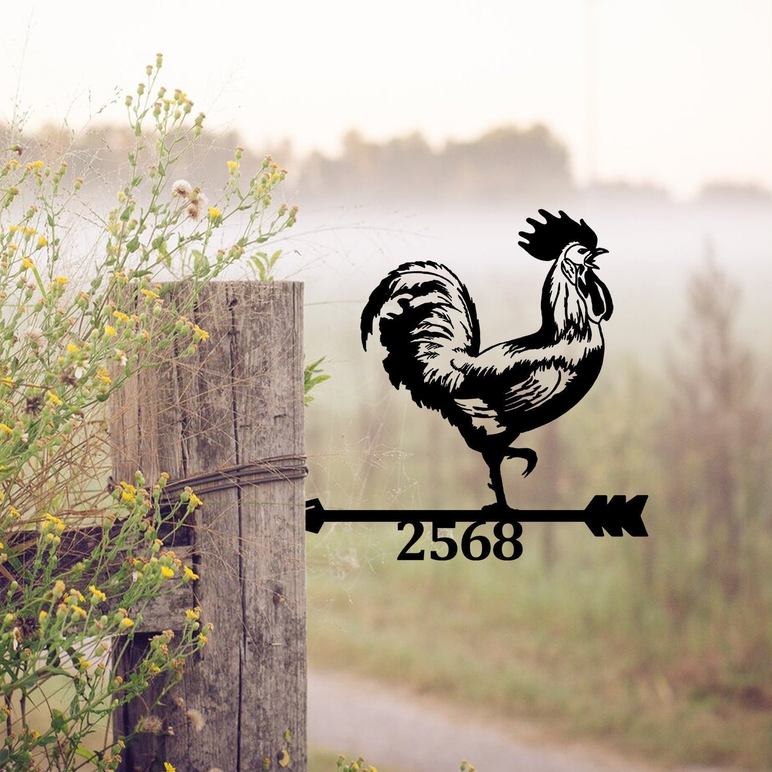 Customized Rooster Tree Stake, Chicken Metal Sign, Farm Decor Laser Cut Metal Signs Custom Gift Ideas